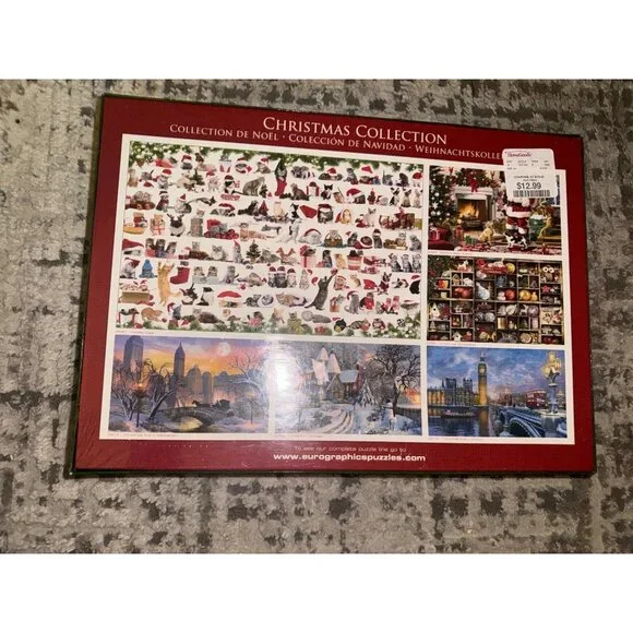 NEW! Eurographics Vintage Christmas Cards 1000 Piece Jigsaw Puzzle Made in USA - Picture 2 of 2
